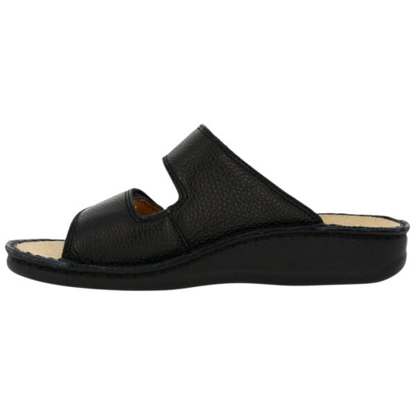 H440 - Ciabatta Comfort uomo, in pelle, regolabile, con soletta estraibile - Cervo Nero - immagine 5