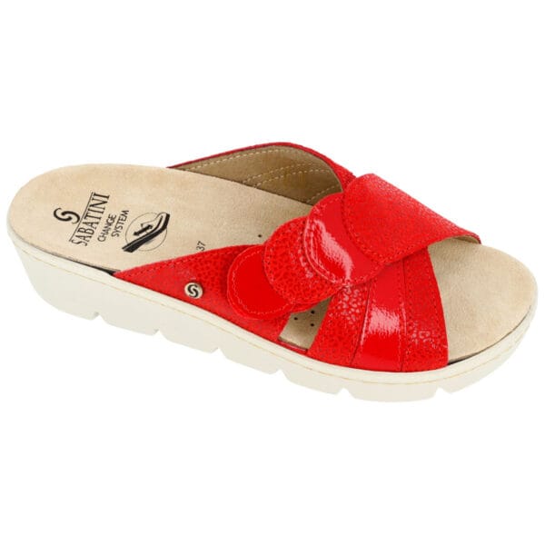 S1057 - Ciabatta comoda e leggera con plantare estraibile - Microleo/Naplack Rosso