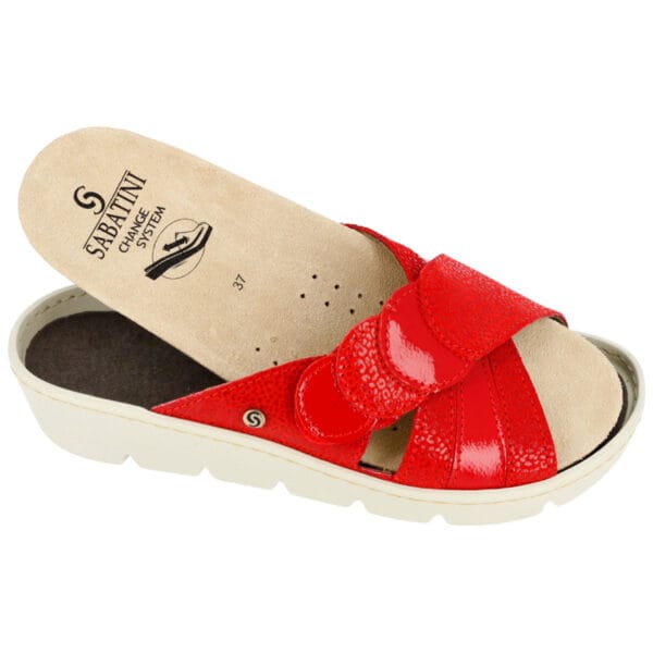 S1057 - Ciabatta comoda e leggera con plantare estraibile - Microleo/Naplack Rosso - immagine 3