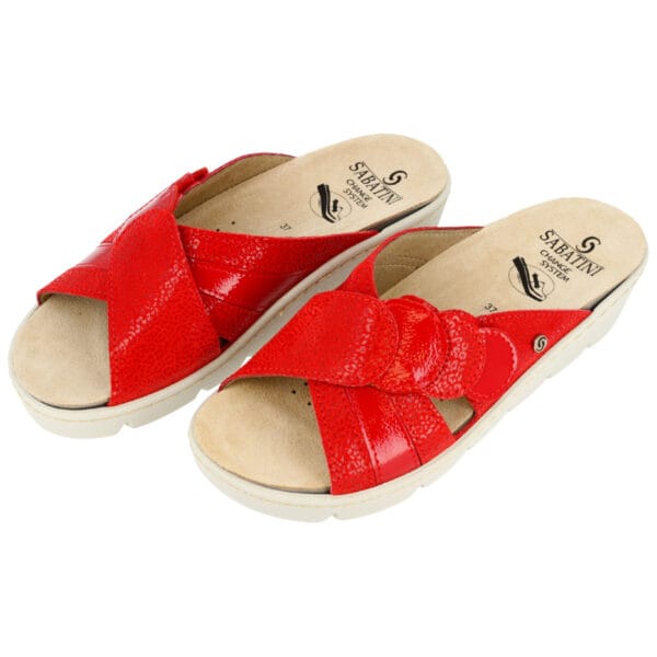 S1057 - Ciabatta comoda e leggera con plantare estraibile - Microleo/Naplack Rosso - immagine 4