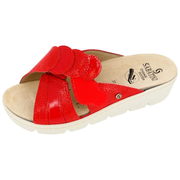 S1057 - Ciabatta comoda e leggera con plantare estraibile - Microleo/Naplack Rosso - immagine 5