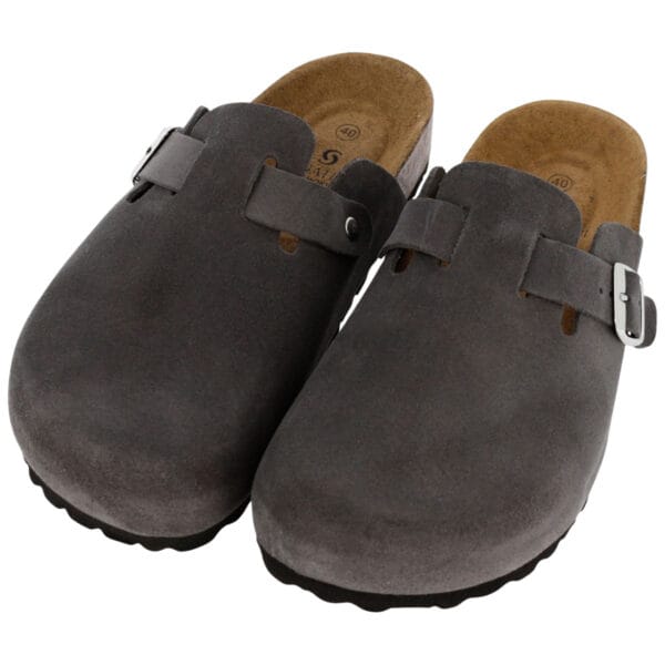 450 - Ciabatta con fondo in sughero 100 % natural kork - Camoscio Antracite - immagine 2