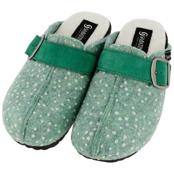 S317 - Morbida pantofola in lana con plantare estraibile - Grandine/Camoscio Tiffany - immagine 2