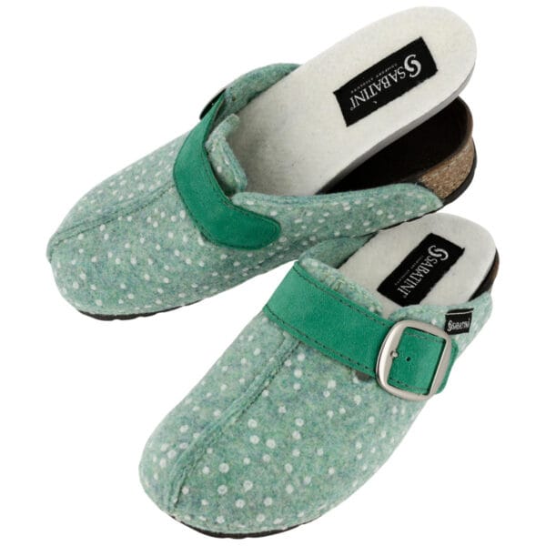 S317 - Morbida pantofola in lana con plantare estraibile - Grandine/Camoscio Tiffany - immagine 3