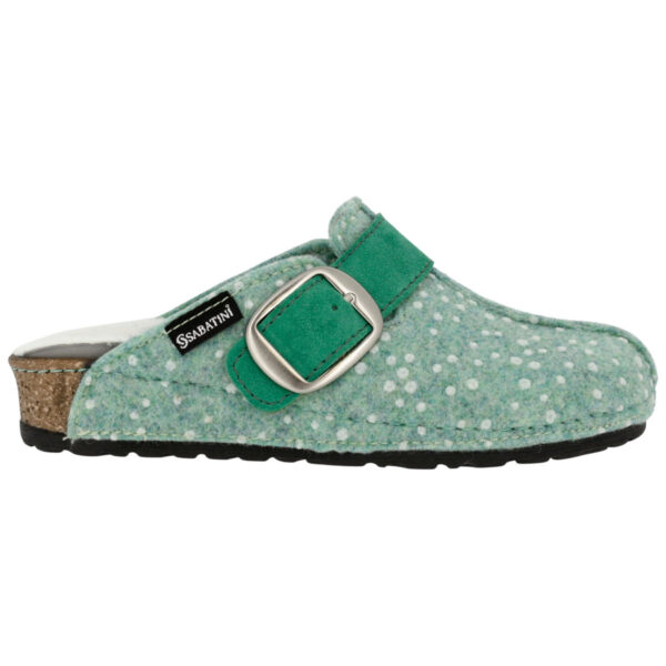 S317 - Morbida pantofola in lana con plantare estraibile - Grandine/Camoscio Tiffany - immagine 4