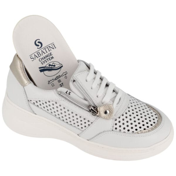 S4720 - Scarpa in pelle con plantare estraibile - Vitello Bianco - immagine 3