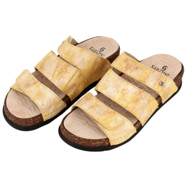 S1821 - Ciabatta in pelle dal design contemporaneo e moderno - Papiro Giallo - immagine 5