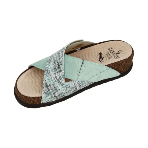 S1820 - Ciabatta in pelle dal design contemporaneo e moderno - Tweed/Camoscio Tiffany - immagine 5