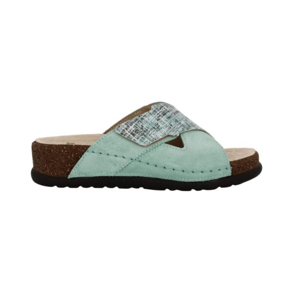 S1820 - Ciabatta in pelle dal design contemporaneo e moderno - Tweed/Camoscio Tiffany - immagine 7
