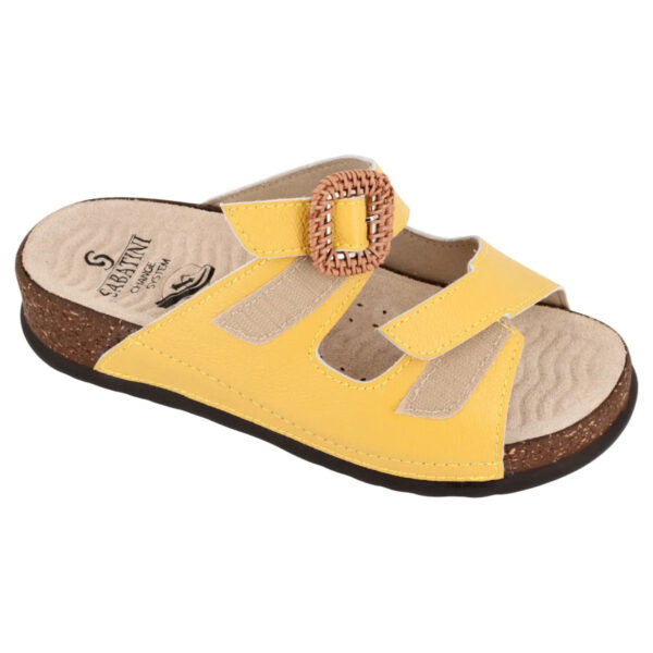 S1822 - Ciabatta in pelle dal design contemporaneo e moderno - Koala Giallo