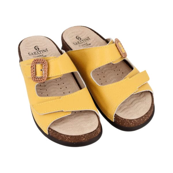 S1822 - Ciabatta in pelle dal design contemporaneo e moderno - Koala Giallo - immagine 2