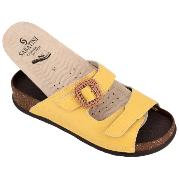 S1822 - Ciabatta in pelle dal design contemporaneo e moderno - Koala Giallo - immagine 3