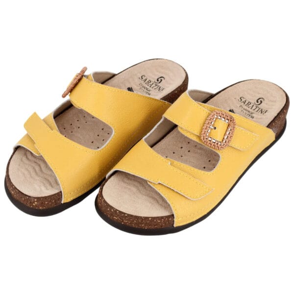S1822 - Ciabatta in pelle dal design contemporaneo e moderno - Koala Giallo - immagine 5