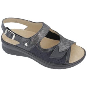 H2814 - Sandalo in pelle con inserto per alluce valgo - Murano/Griselast Nero