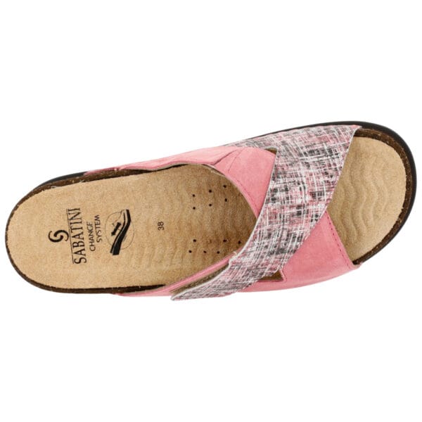 S1820 - Ciabatta in pelle dal design contemporaneo e moderno - Tweed/Camoscio Pesca - immagine 7